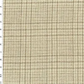 1 YD PC-Brown/Beige/Multi Wool Blend Plaid Boucle Jacketing Fabric