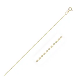 14k Yellow Gold Cable Link Chain 0.5 mm by Avera Group