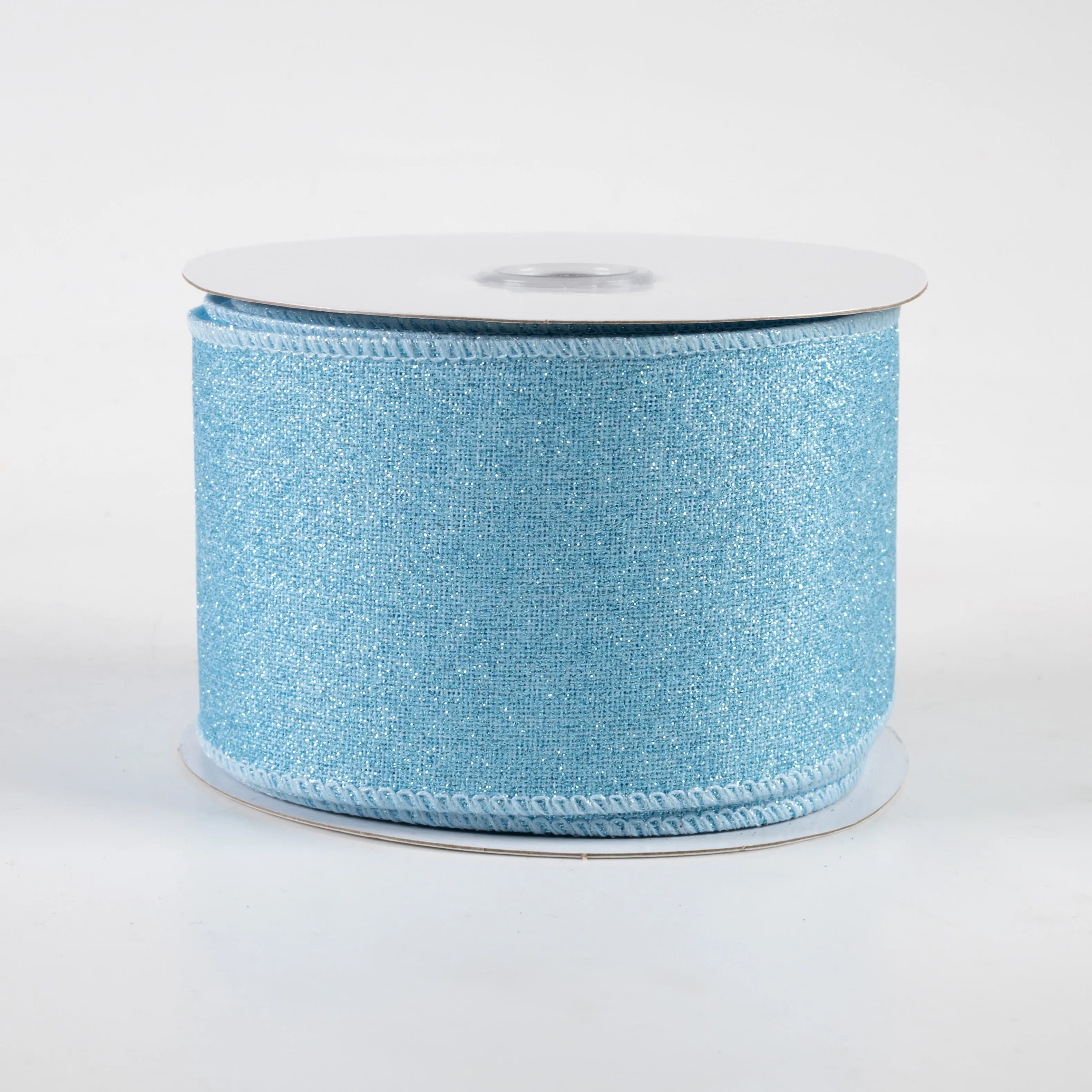 2.5" Fine Glitter on Royal Ribbon: Pale Blue (10 Yards)