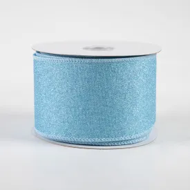 2.5" Fine Glitter on Royal Ribbon: Pale Blue (10 Yards)