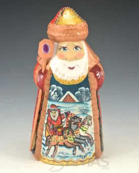 5.5 inch Russian Santa with Troika Scene