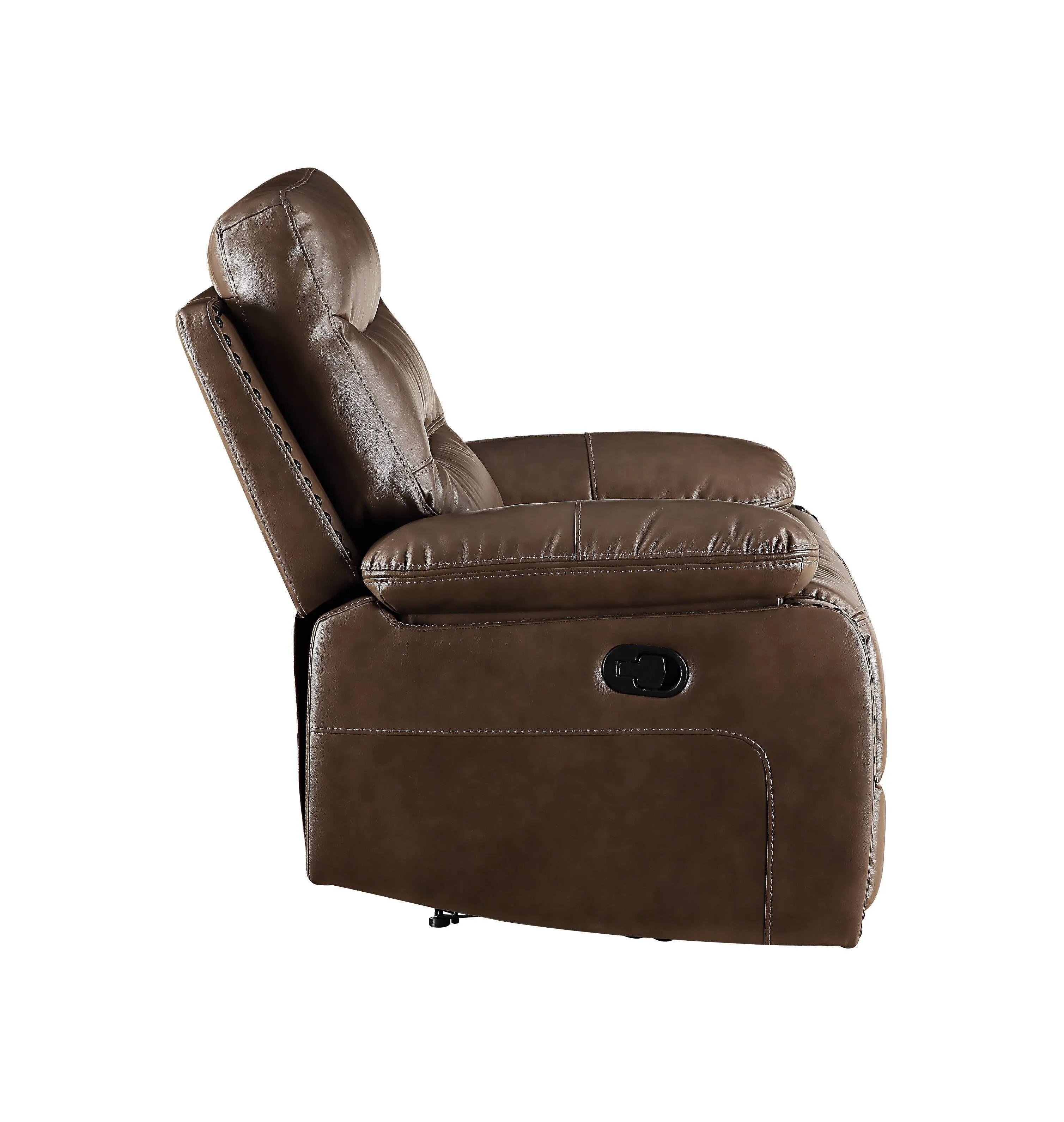 Aashi - Leather Gel Match 3 Piece Recliner Living Room Set - Brown by Couch.com