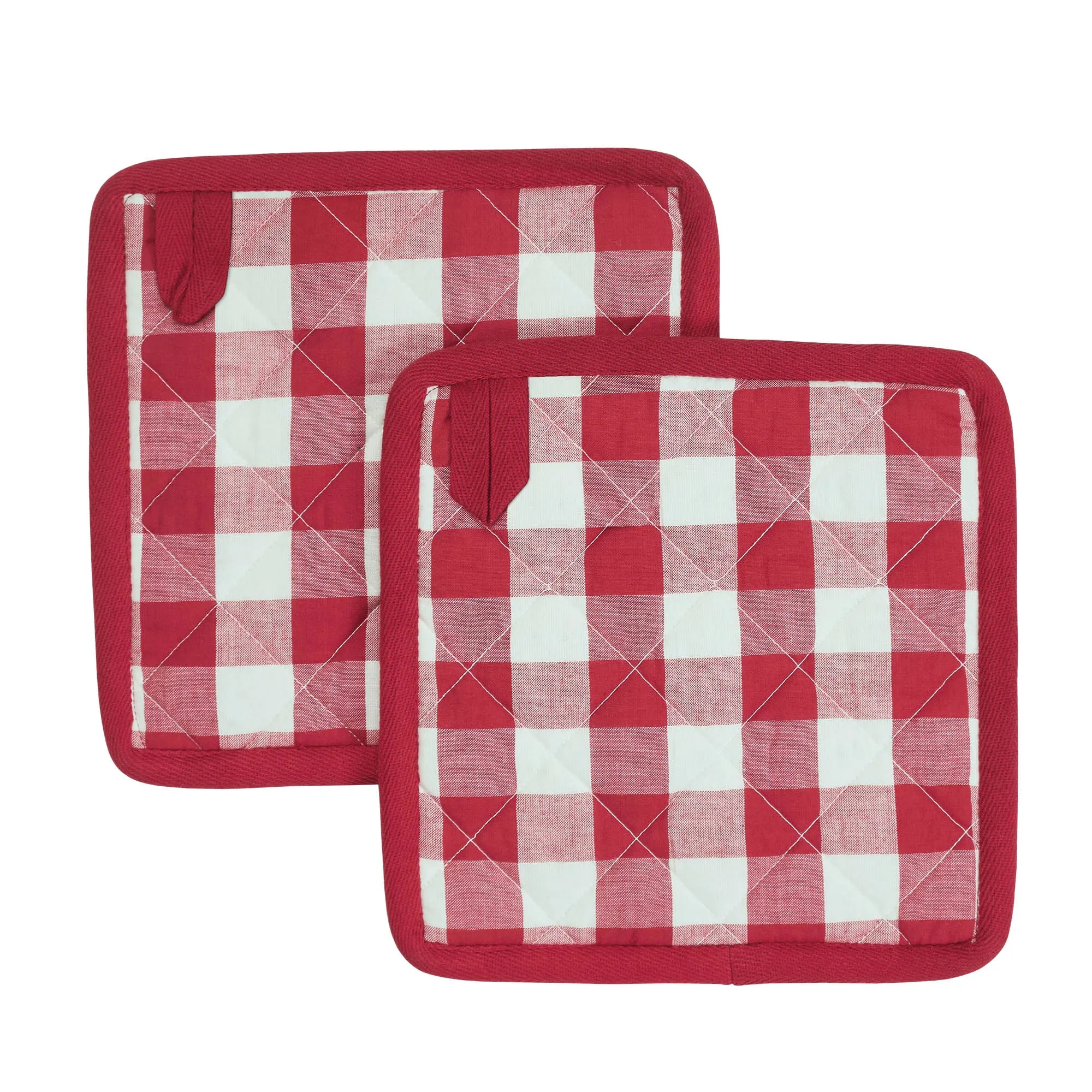 Annie Buffalo Check Red Pot Holder Set of 2 8x8