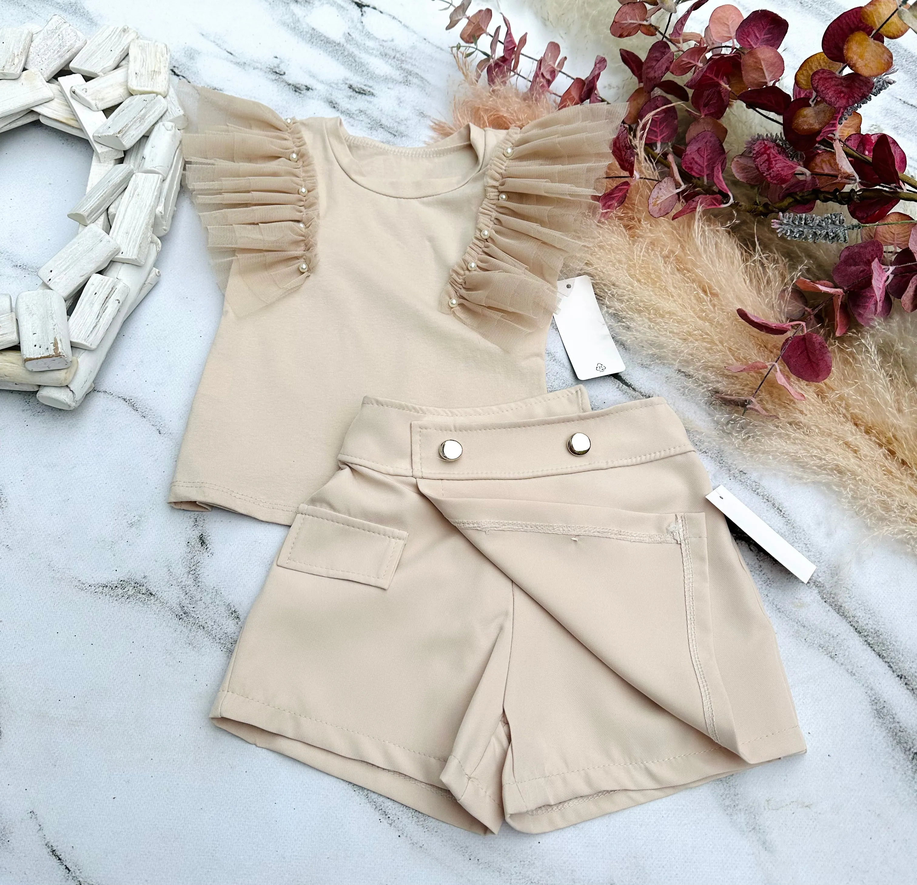 Beige skorts