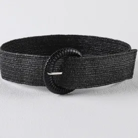 Belt023 Woven Belt Braided Buckle Black