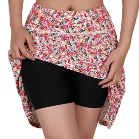 beroy Women's Swim Skirt Skorts Bottoms High Waisted Knee Length Skirts with Pockets UV Protection Grey S