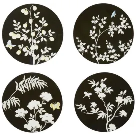 Black Chinoiserie Coasters - Set of 4 - Limited Edition