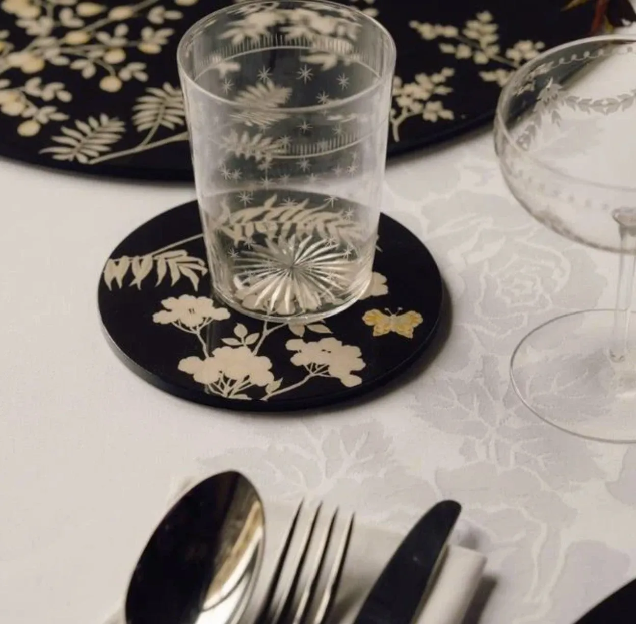 Black Chinoiserie Coasters - Set of 4 - Limited Edition
