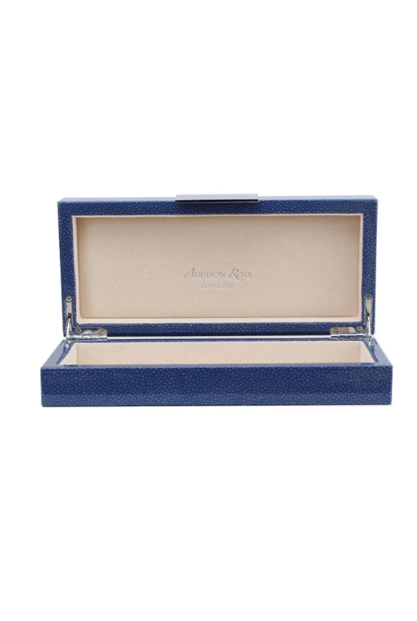 Blue Shagreen Box With Silver