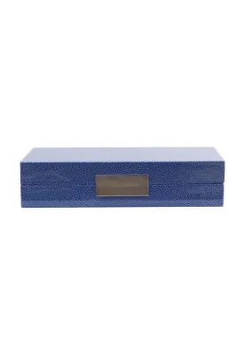 Blue Shagreen Box With Silver
