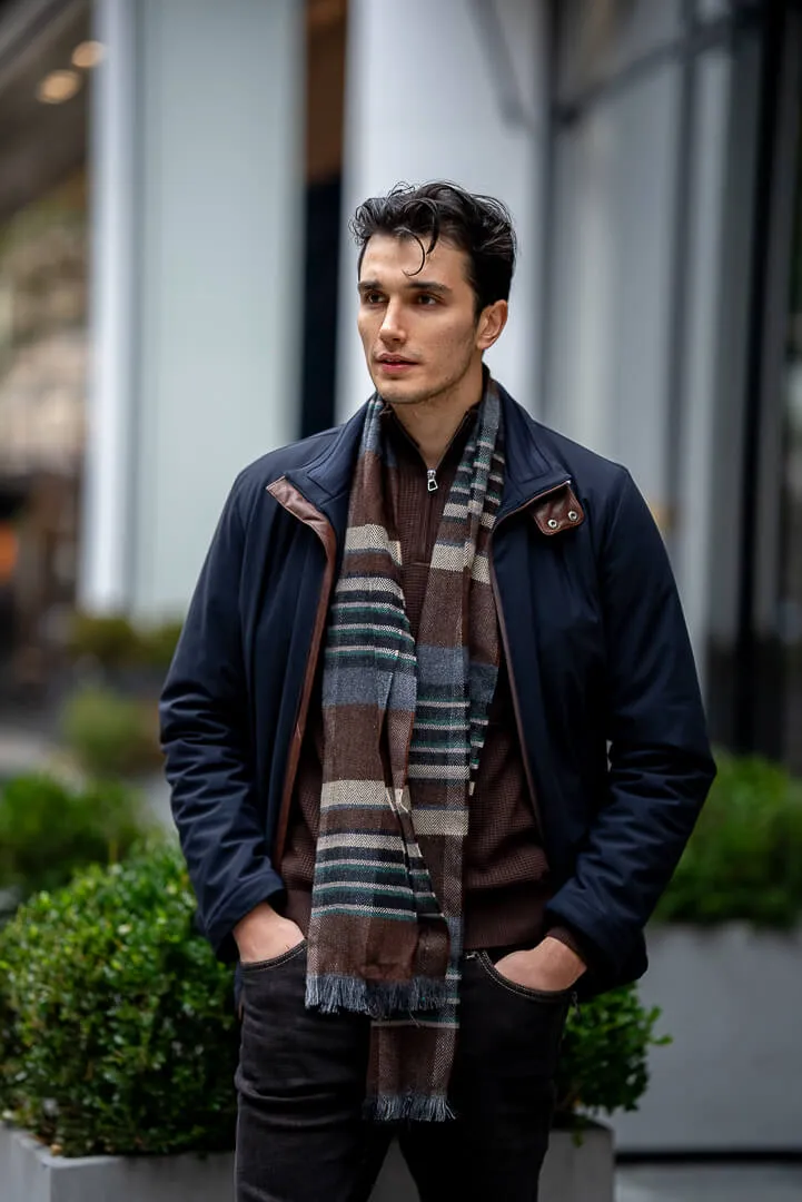 Brabion Men's Navy Blue Waterproof Coat
