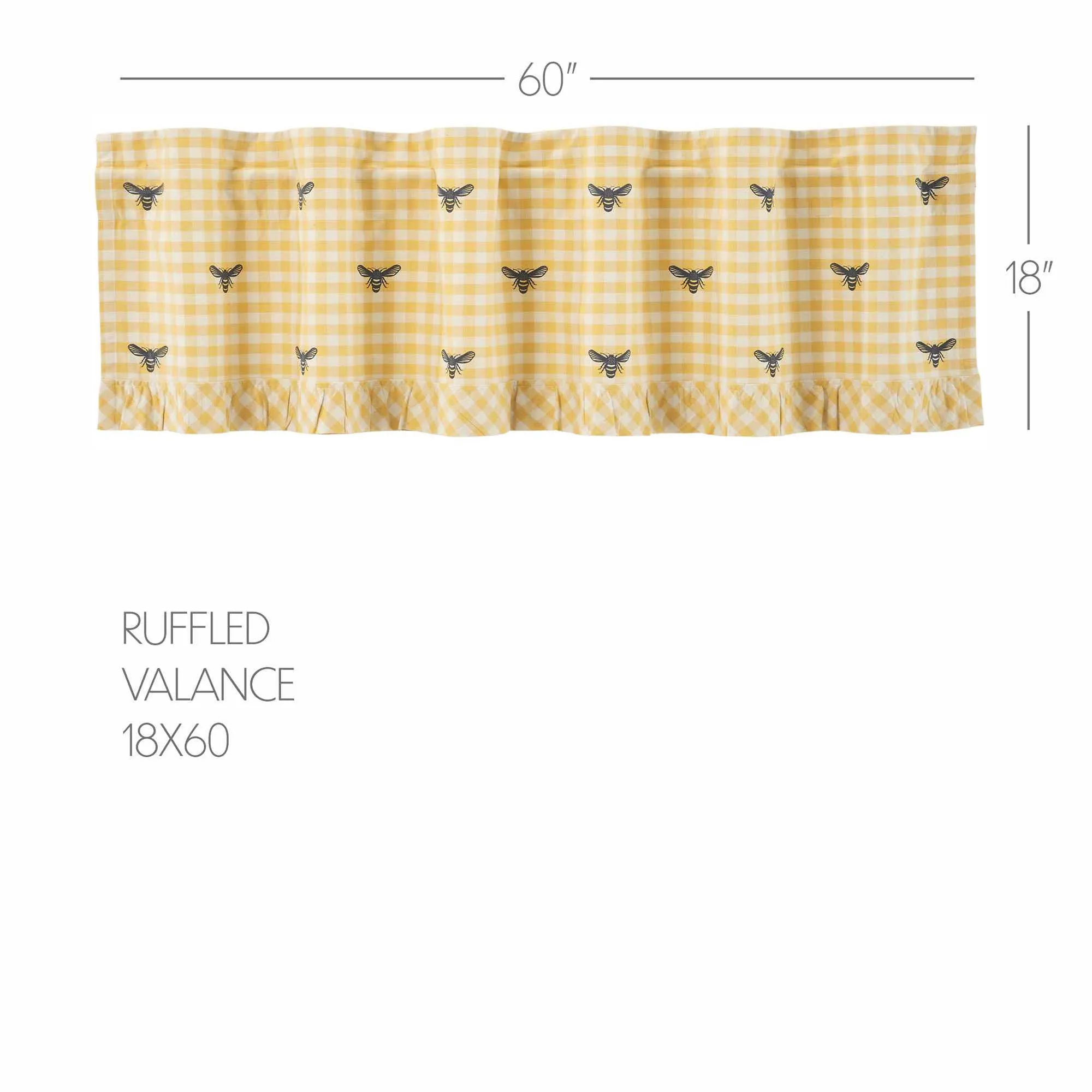 Buzzy Bees Ruffled Valance 18x60