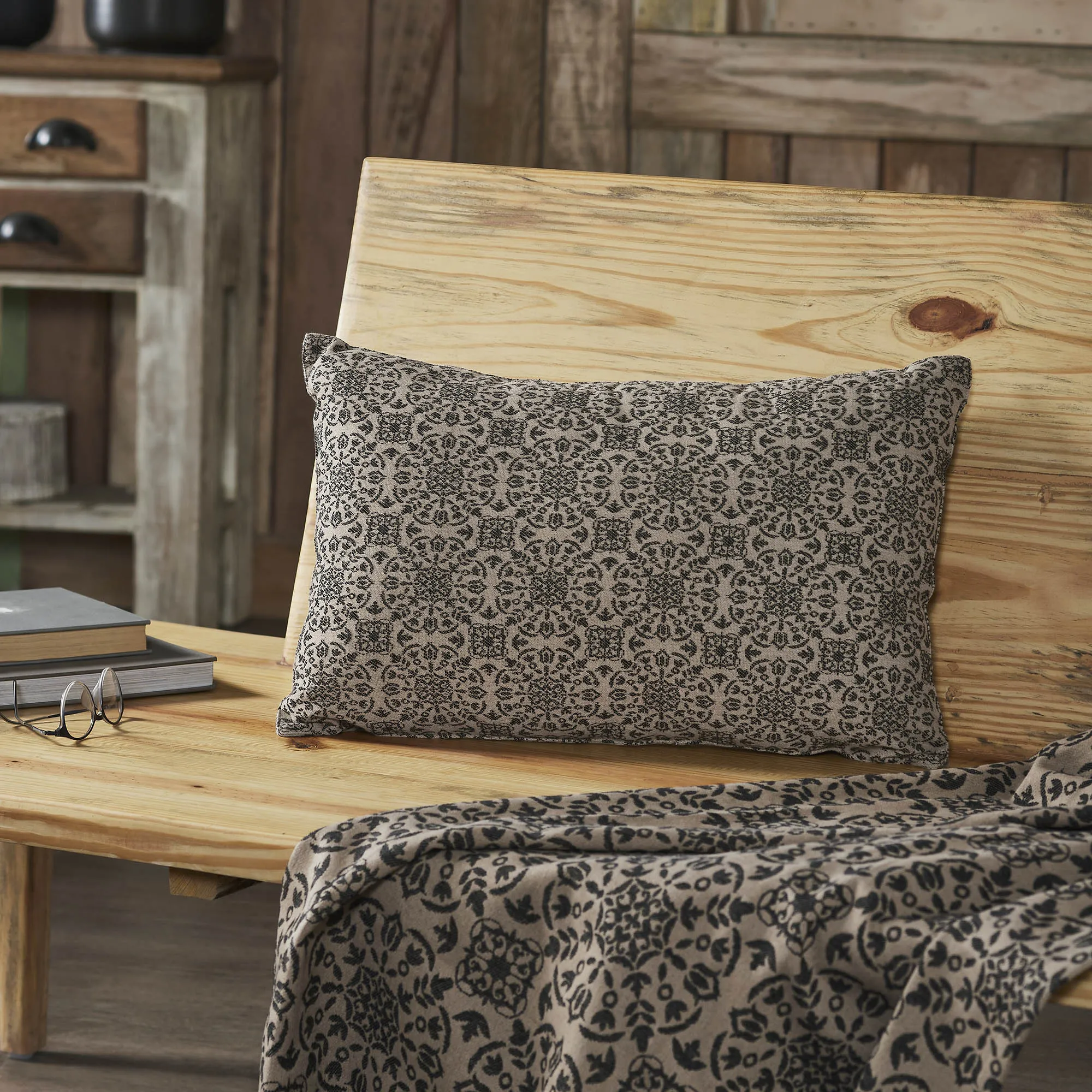 Custom House Black Tan Jacquard Coverlet Collection