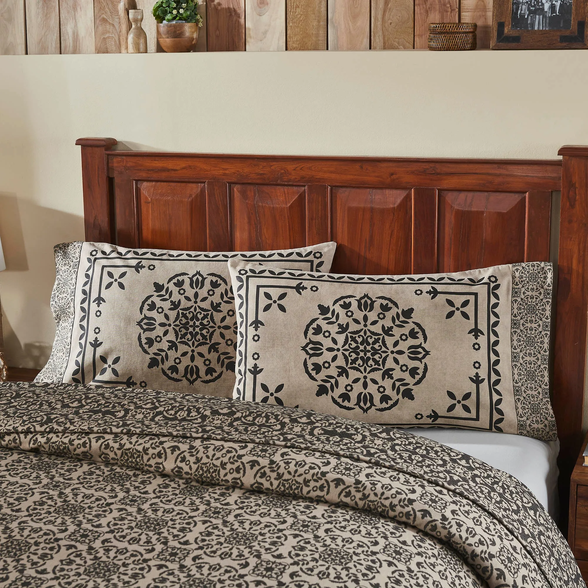 Custom House Black Tan Jacquard Coverlet Collection