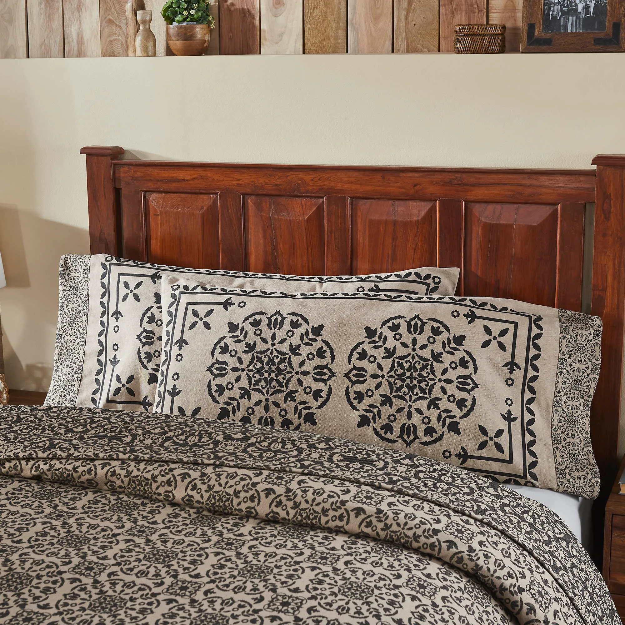 Custom House Black Tan Jacquard Coverlet Collection