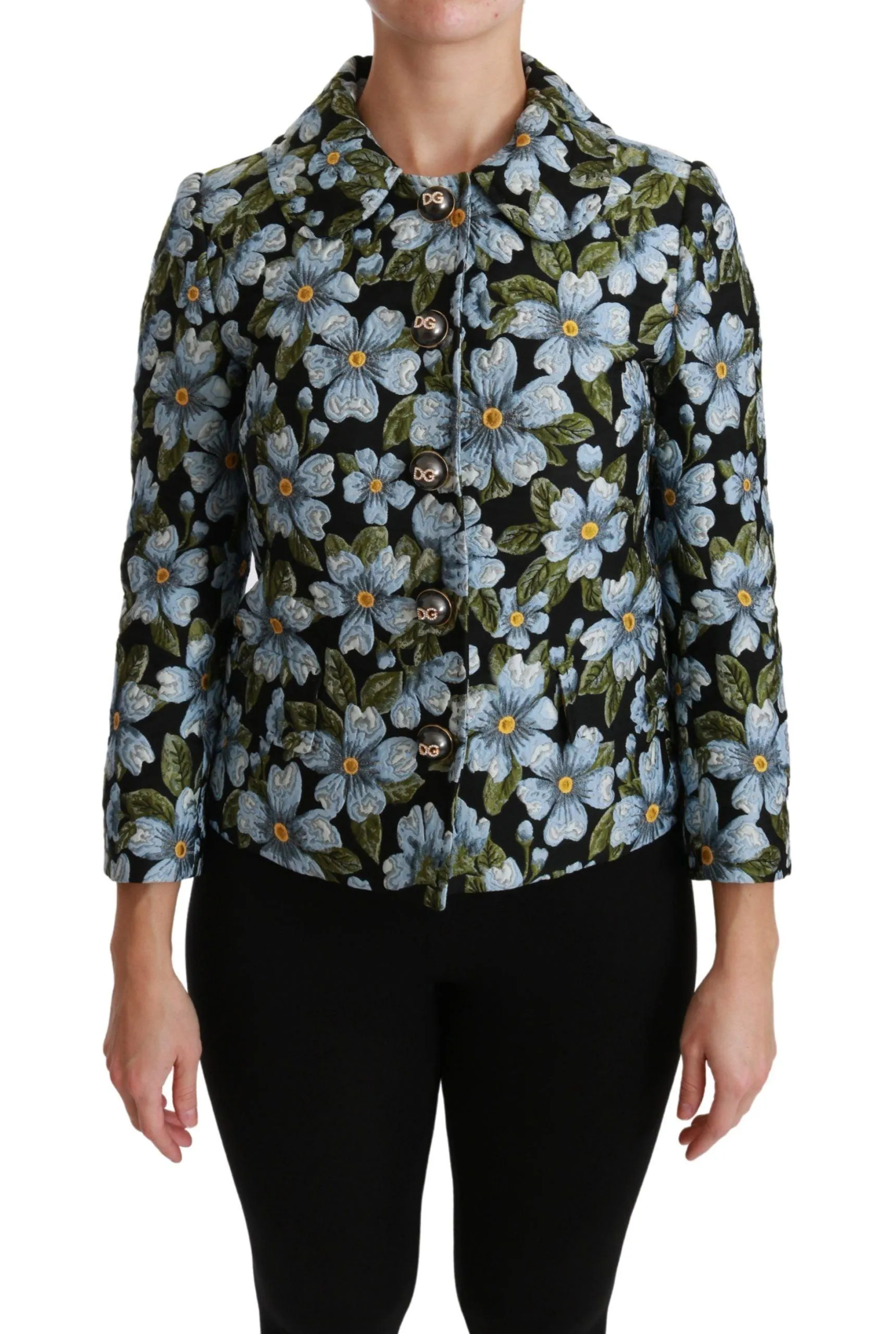 Dolce & Gabbana Multicolor Floral Blazer Coat Polyester Jacket
