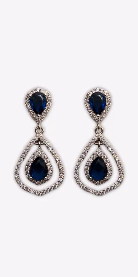 Double Teardrop Cubic Zirconia Earrings