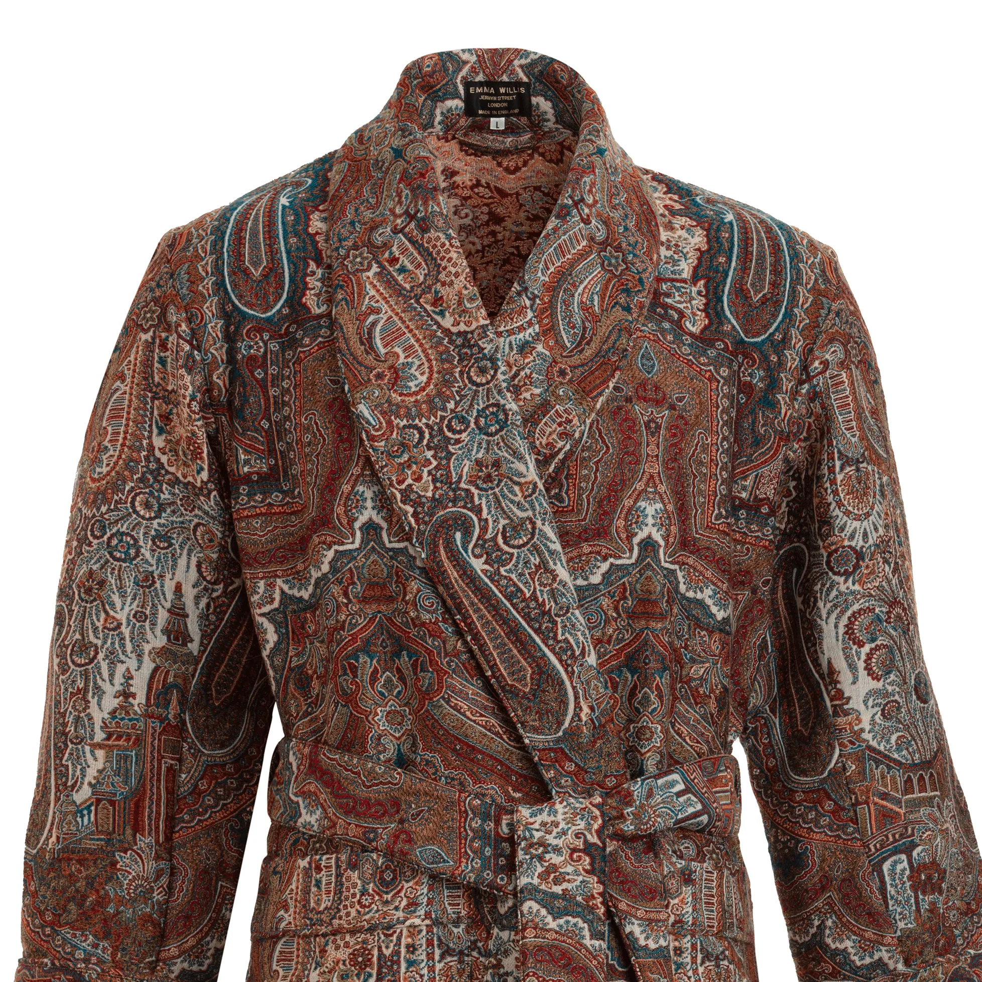 Dragon Fly Paisley Wool Dressing Gown - New