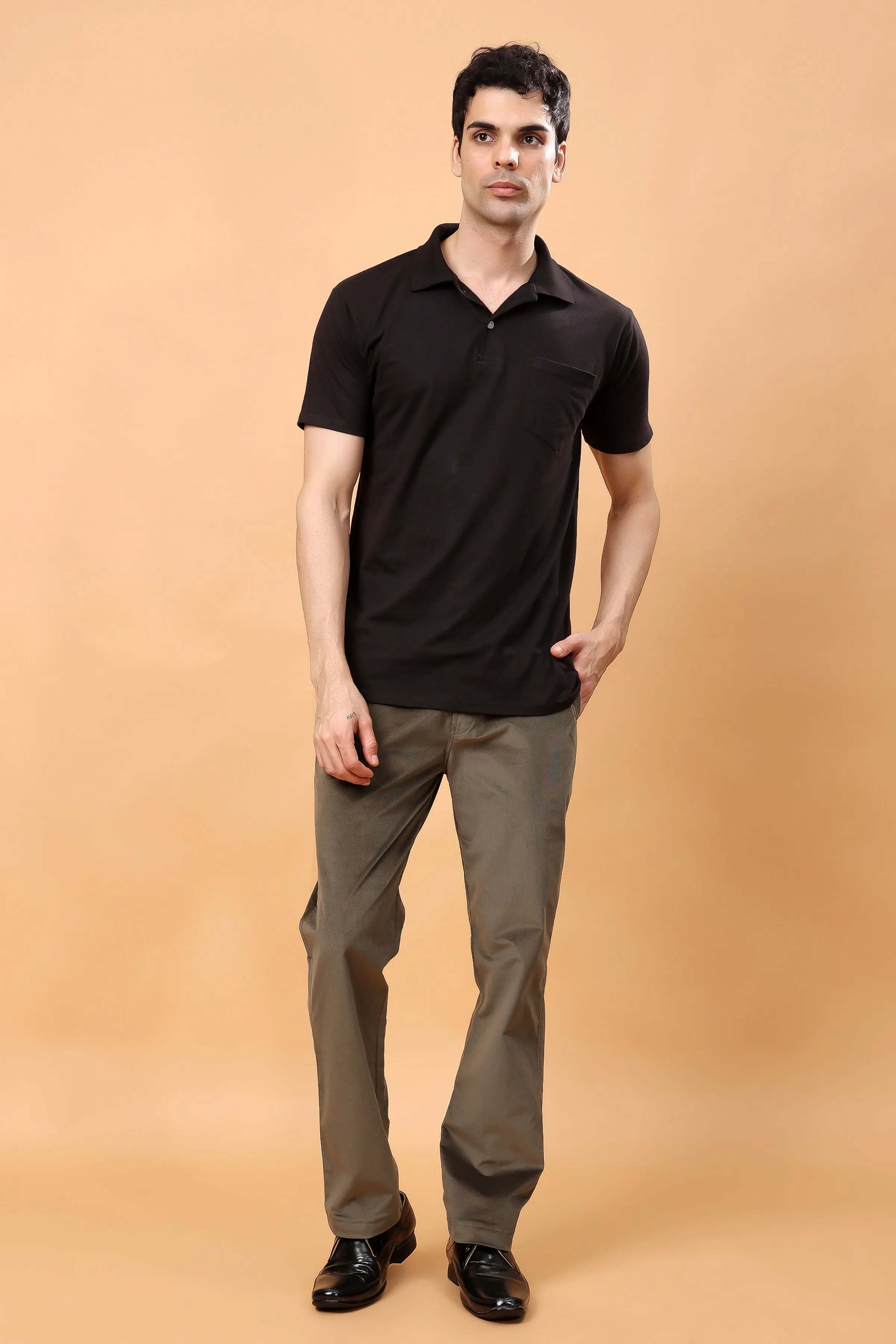 Earthy Green Corduroy Formal Trousers