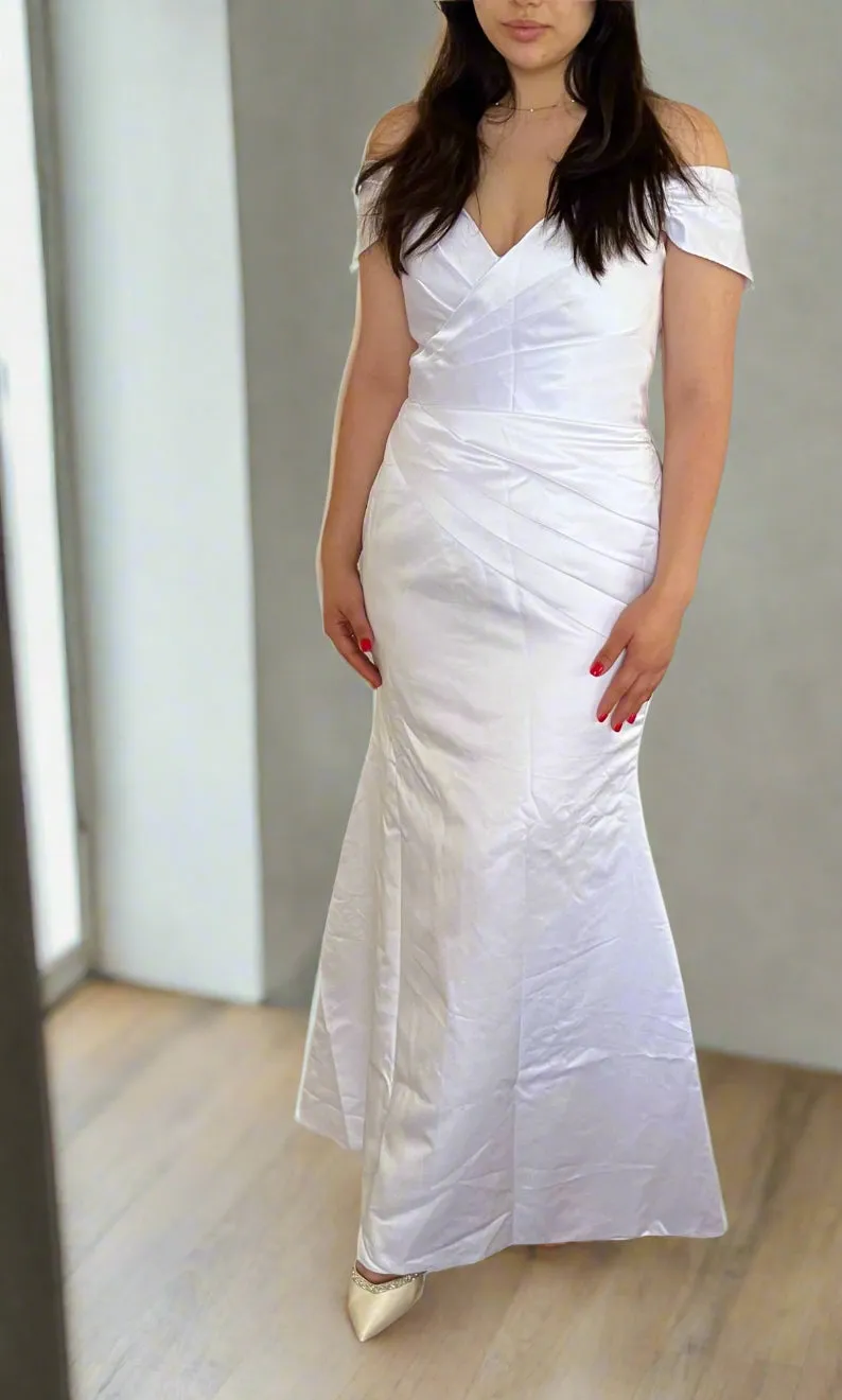 Elegant Simple Satin Mermaid & Train Wedding Gown Set All Sizes/Colors