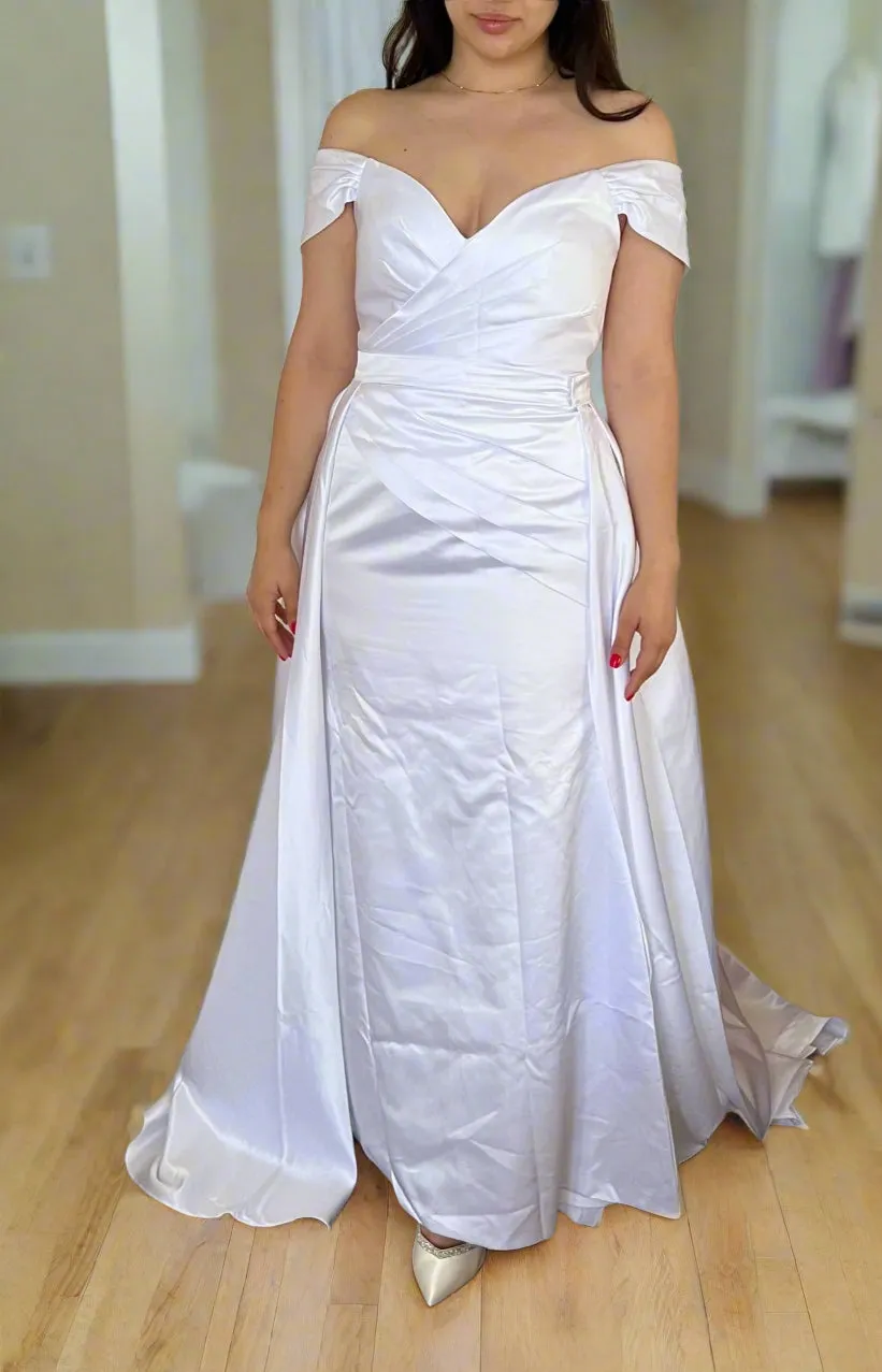 Elegant Simple Satin Mermaid & Train Wedding Gown Set All Sizes/Colors