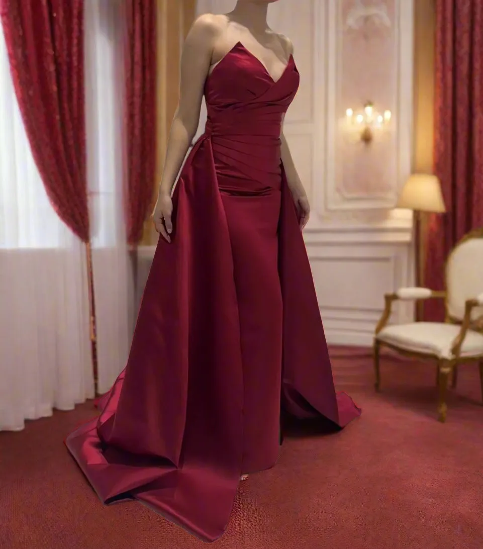 Elegant Simple Satin Mermaid & Train Wedding Gown Set All Sizes/Colors
