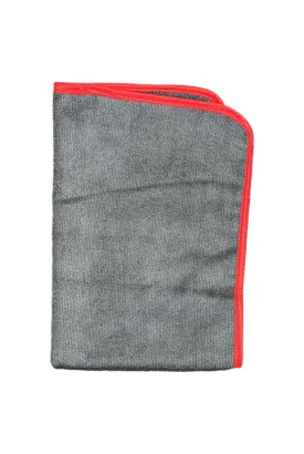 Elite Microfiber Edged Towels (Black/Red) - 12PK
