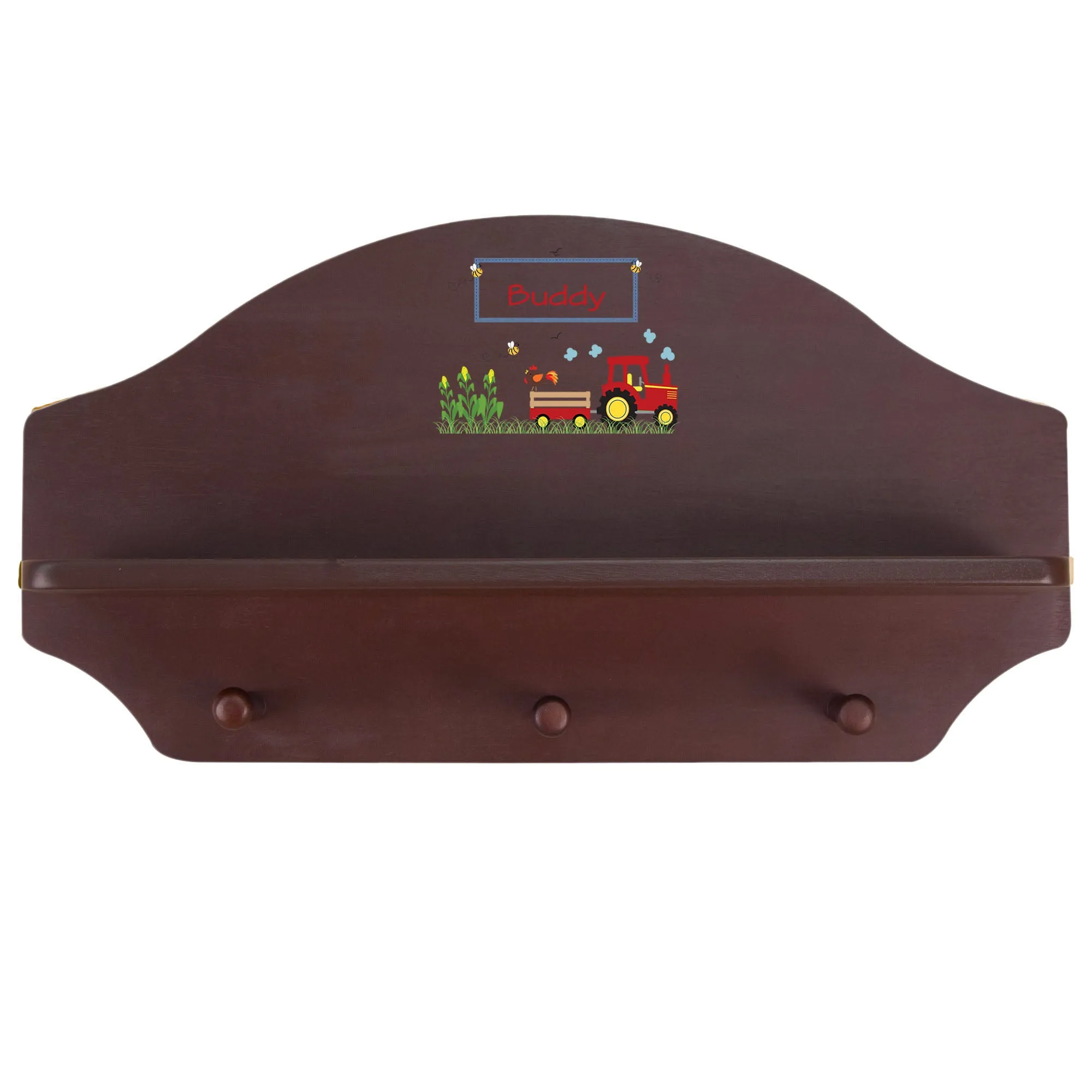 Espresso 3 Peg Wall Shelf - Red Tractor