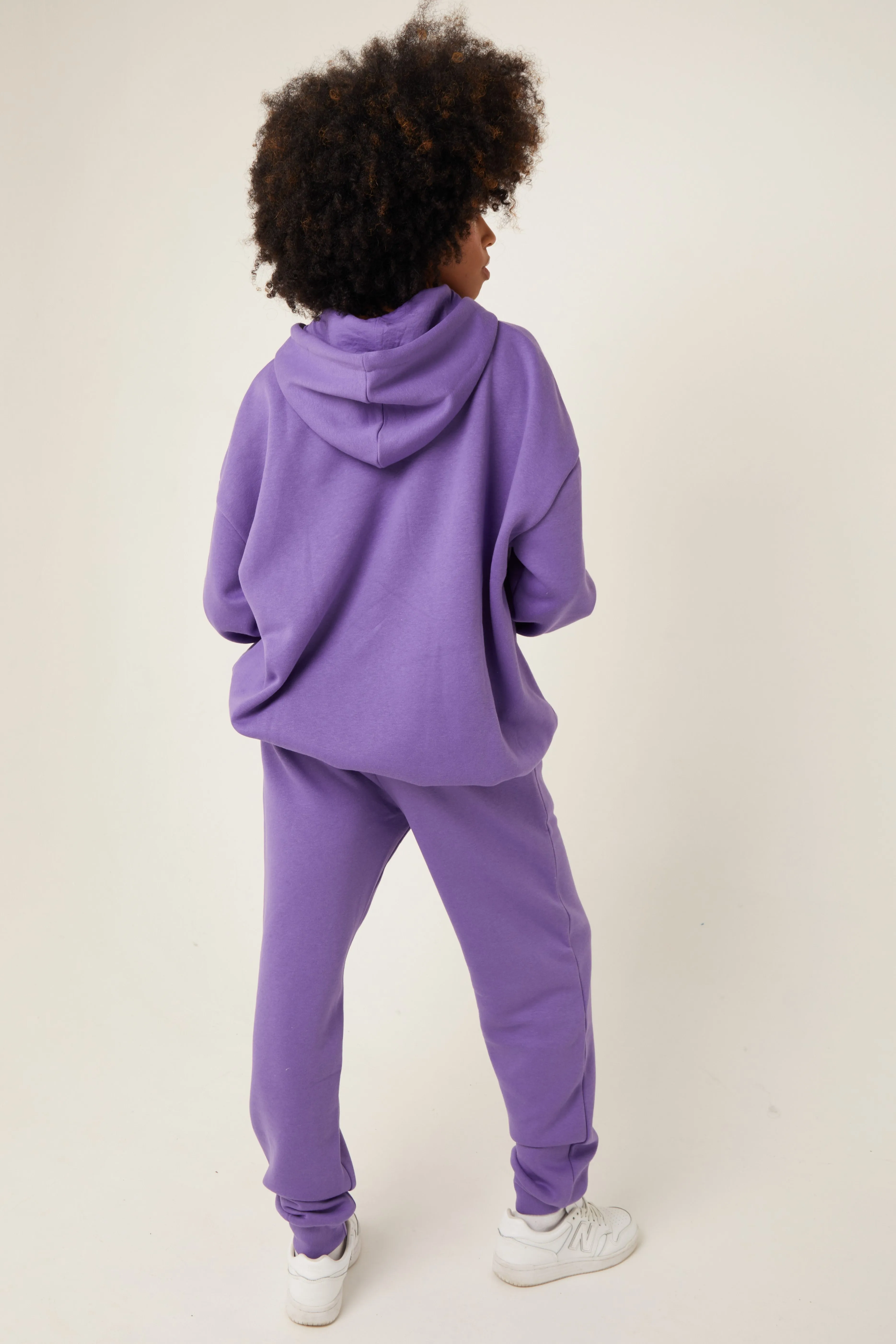 Essential Oversized Fleece Tracksuit - Purple