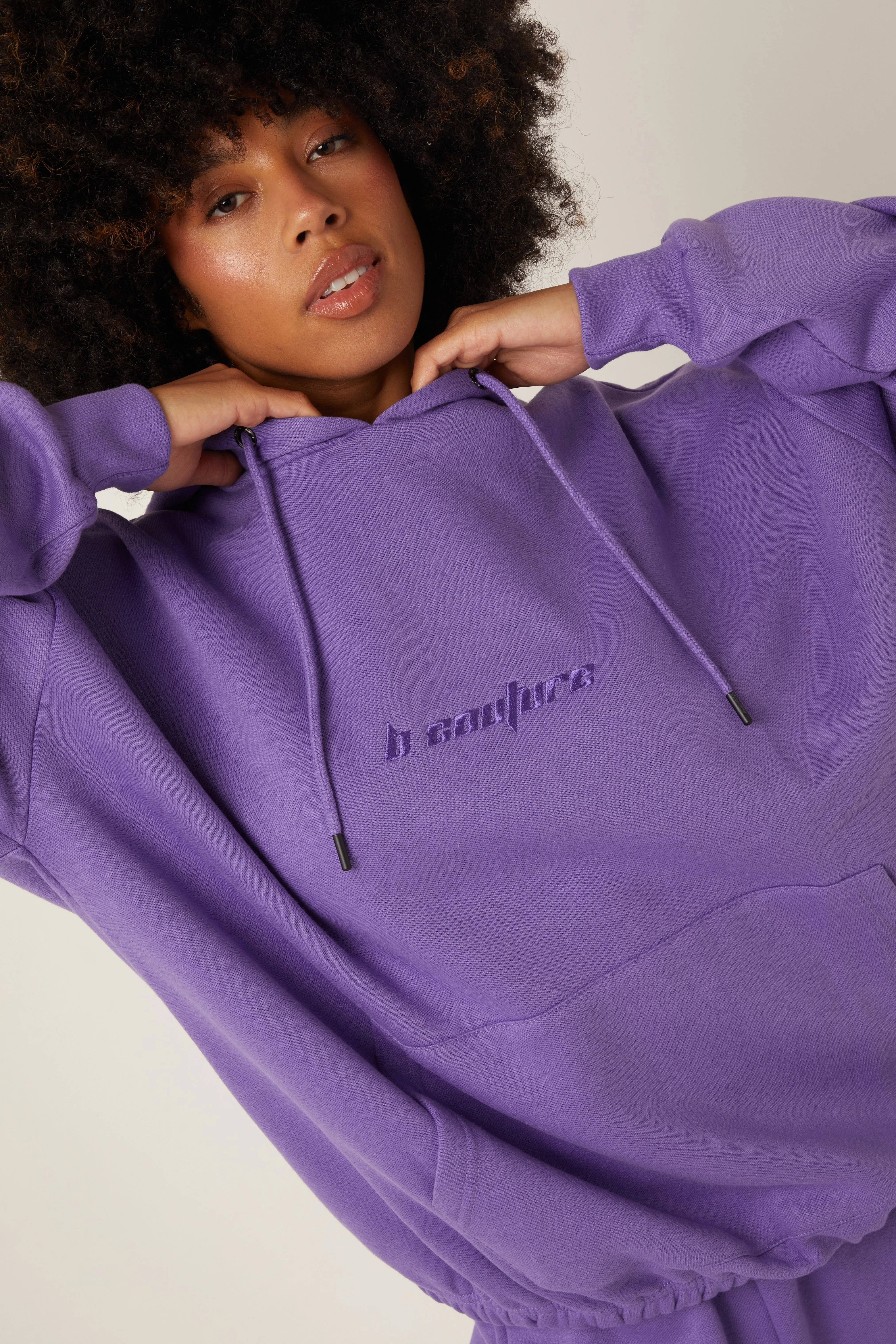 Essential Oversized Fleece Tracksuit - Purple