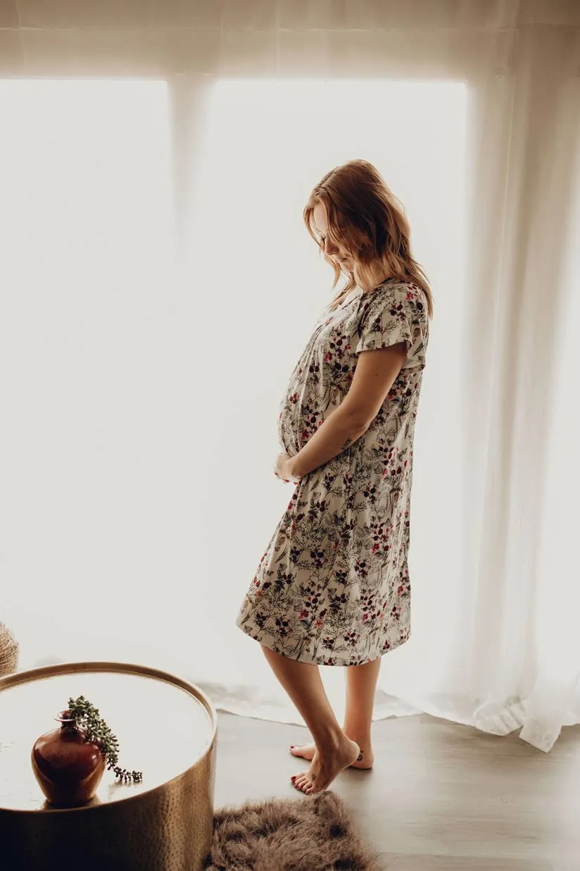 Floral Mommy Labor and Delivery/ Nursing Gown