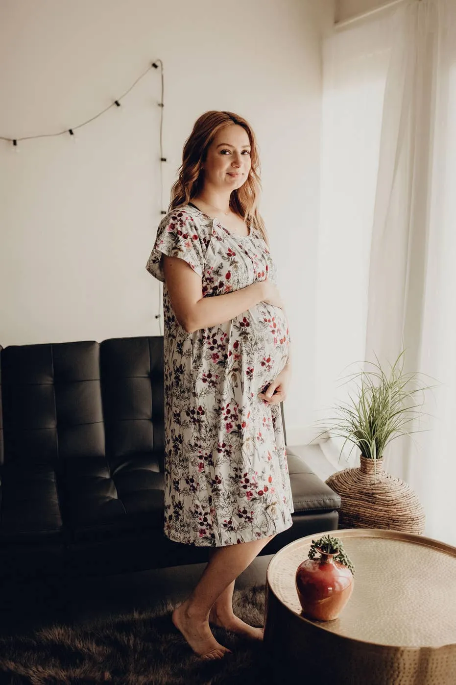 Floral Mommy Labor and Delivery/ Nursing Gown