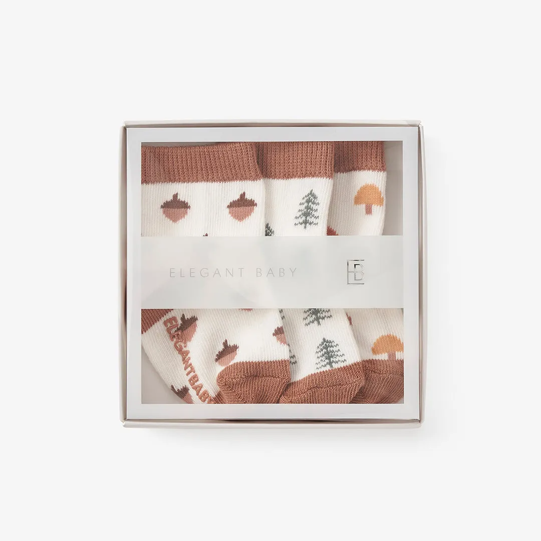 Forest Non Slip Baby Sock Set 3pk
