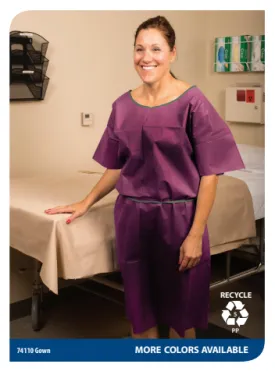Graham Medical Non Woven Gowns, Sewn Shoulders and Ties, Maroon, Premium