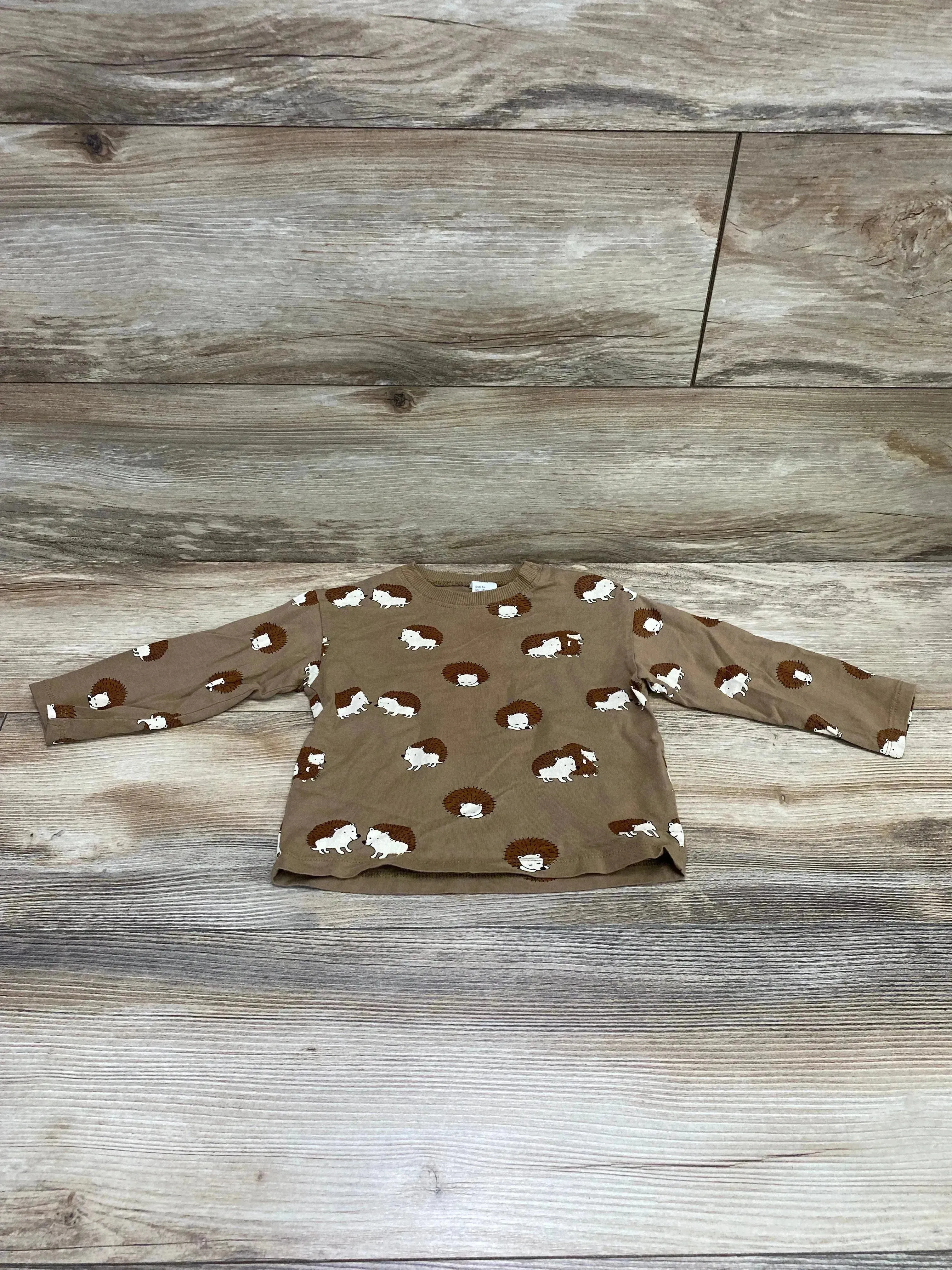 H&M Hedgehog Shirt Brown sz 18m