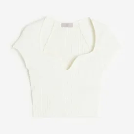 H&M Rib-knit top, white
