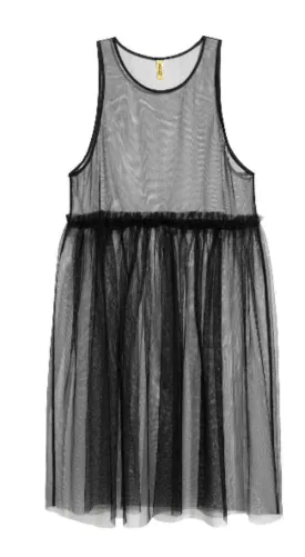 H&M Women's black sleeveless tulle dress, S