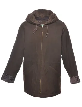 Hooded Dark Brown Coat - S