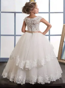 In Walked A Princess Tiered Communion Gown