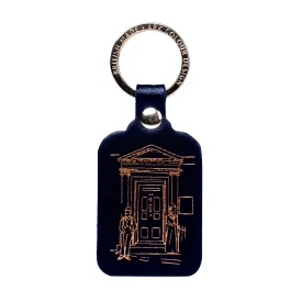 Jane Austen Keyring in Black Leather