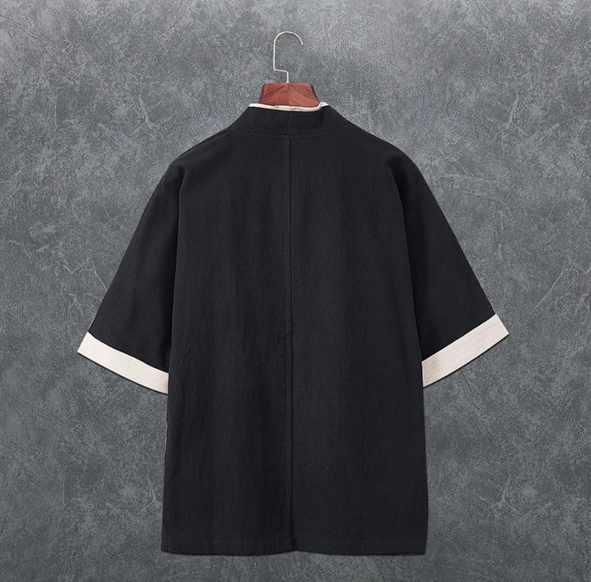 Japanese Style Zen Inspired Cotton Linen Seven-Quarter Sleeve Meditation Kimono Jacket