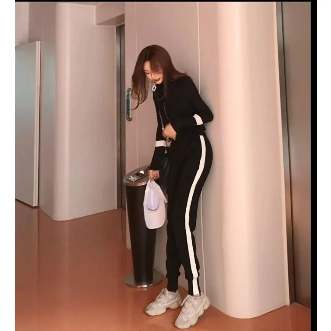 Knitting Tracksuits Two Piece Sets