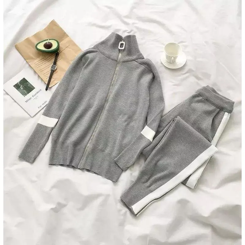 Knitting Tracksuits Two Piece Sets