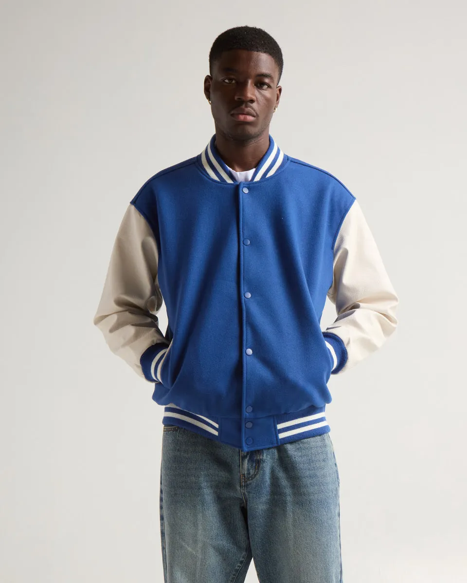 Leather Letterman Jacket - No Logo