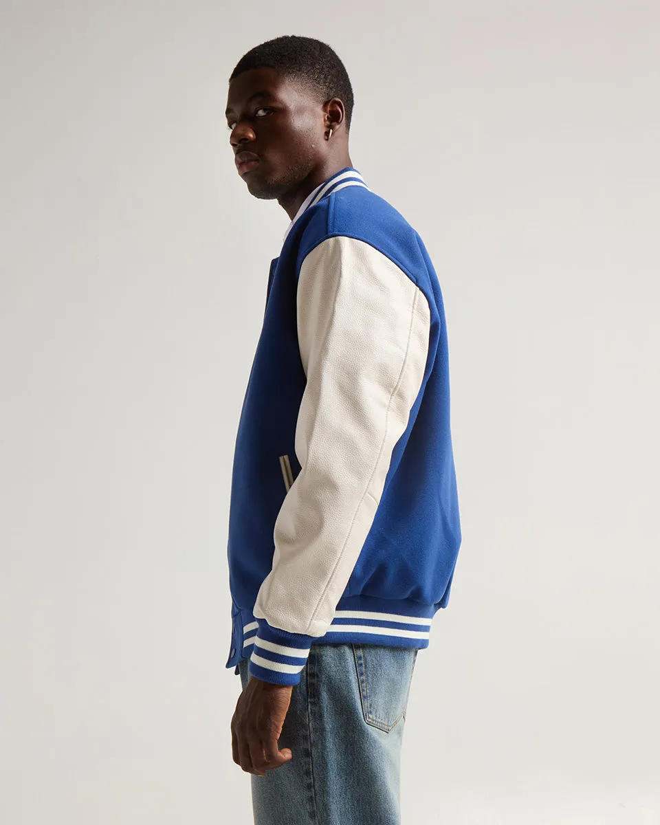 Leather Letterman Jacket - No Logo