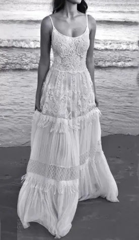 Lily Bohemian Chiffon Lace Wedding Gown All Sizes/Colors