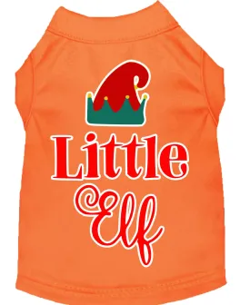 Little Elf Screen Print Dog Shirt Orange Xxl