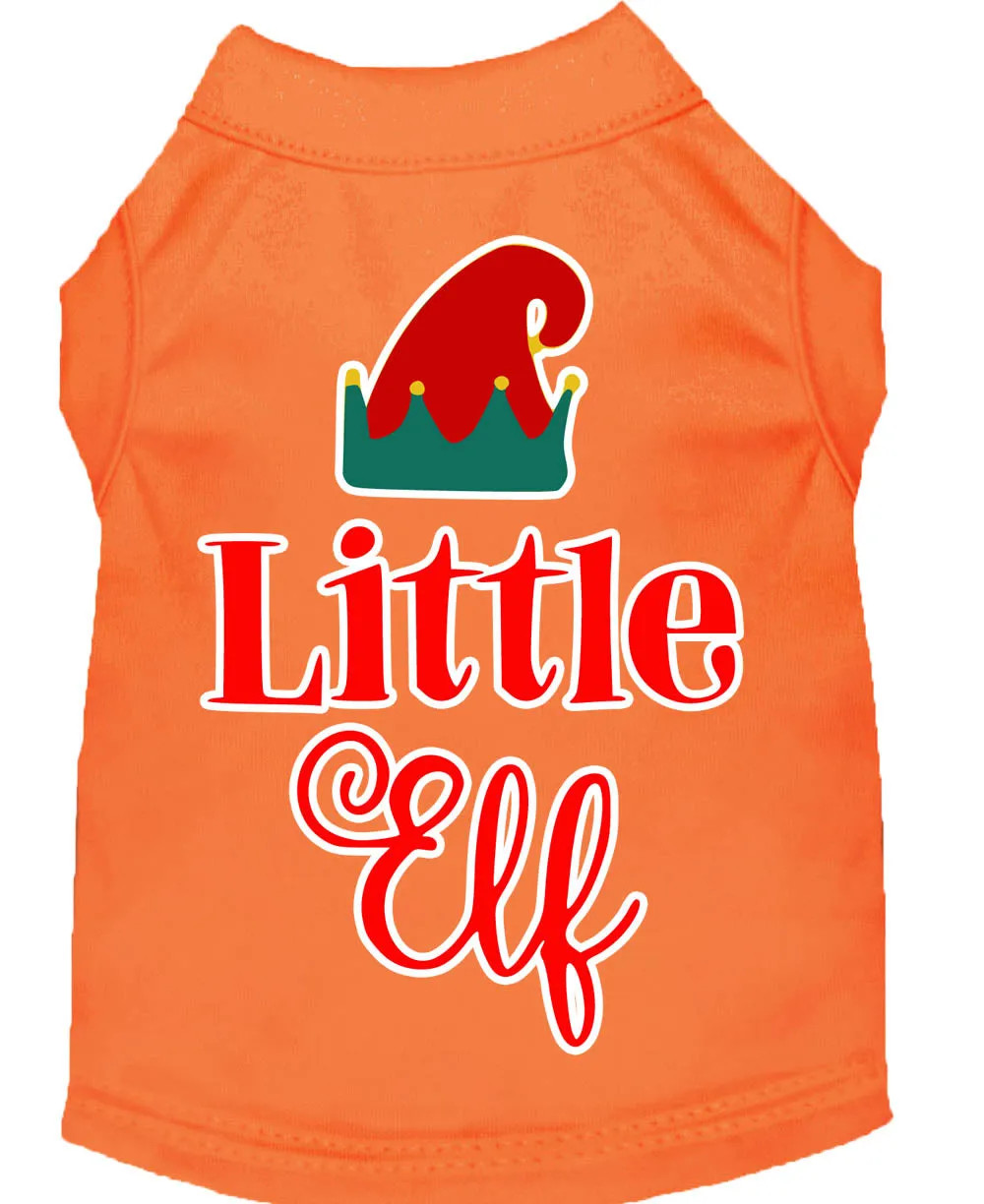 Little Elf Screen Print Dog Shirt Orange Xxl