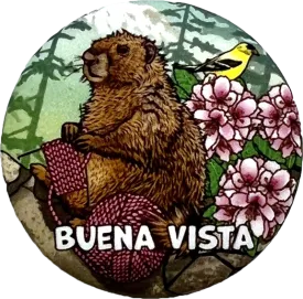 Marmot Knitting Button Pin