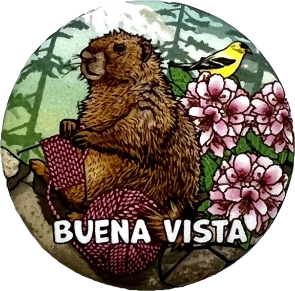 Marmot Knitting Button Pin